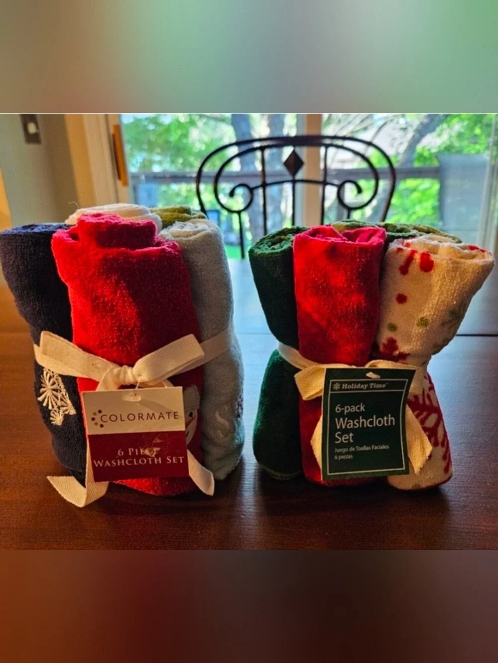 Washcloth Sets - Winter (2 packs of six each. 12 Total). NWT